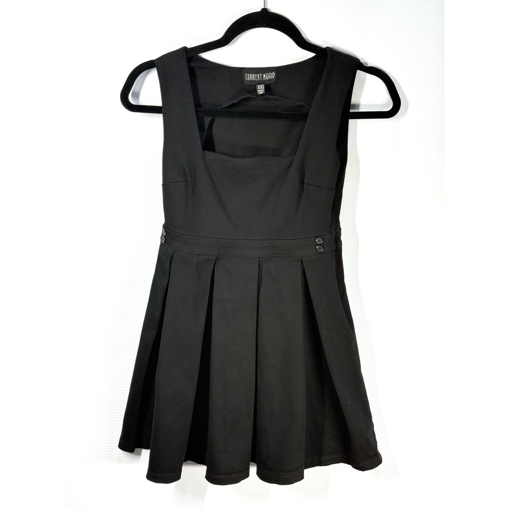 Dollskill Current Mood Pleated Jumper Dress Size XXS Black Skirtall/Overall